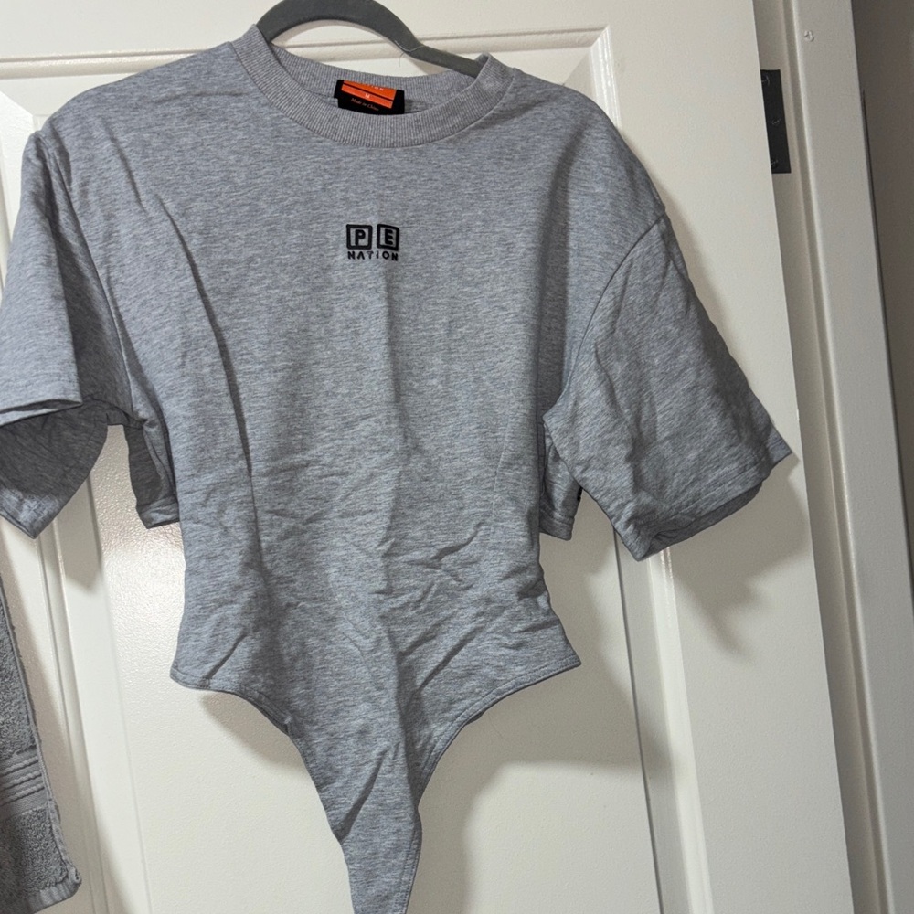P.E Nation Heather Gray Bodysuit